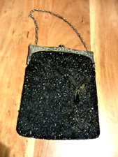 Ancien sac  perles de jais