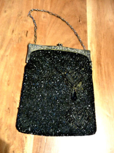 Ancien sac perles jais - sac,