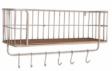 Étagère Murale Usine de Cuisine Rétro Hängeregal Barre avec Crochets Vestiaire