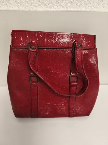 Sac main ancien rouge cuir - sac,