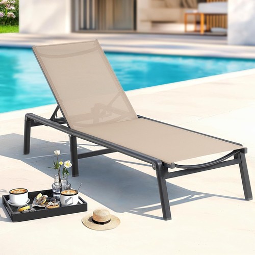 Aluminum chaise lounge chair - aluminum,