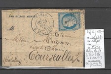 France -Lettre Ballon Monté