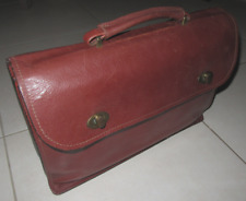 Ancienne sacoche cuir porte-documents, sac, cartable, serviette de bureau, 40 cm