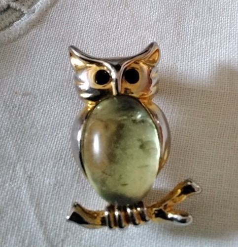 Broche chouette couleur - , or