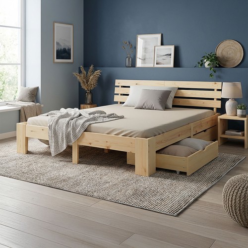 Lit double 180x200 - , bois