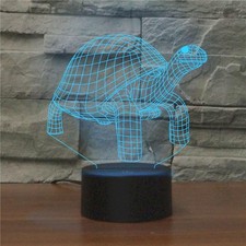 Nuit LED 3D tortue noire avec