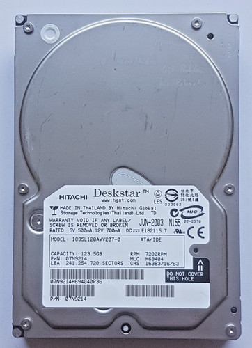 Disque dur 123 ide - dur, 123,5