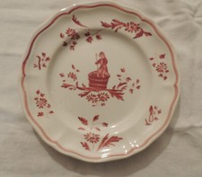 assiette Longchamp décor vendanges fouloir 26 cm - Très bon état