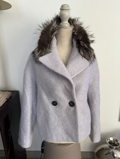 Veste chic avec col renard argenté Marque Peresico Peruffo