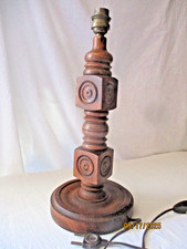 BELLE LAMPE ART DECO EN BOIS TOURNE CHARLES DUDOUYT -DE TABLE -A POSER-TBE