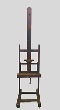 Chevalet d'artiste  fin 19ème siècle en chêne massif à Crémaillère . XIX siècle.