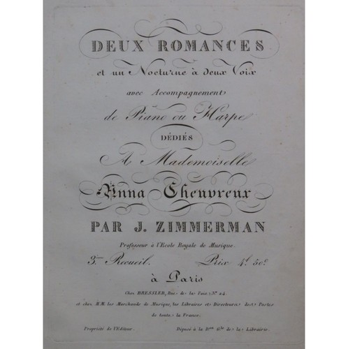 Zimmerman joseph deux romances - zimmerman,