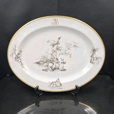 Bernardaud,Grand Plat Service 39×33cm, Collection Pastorale En Grisaille Limoges