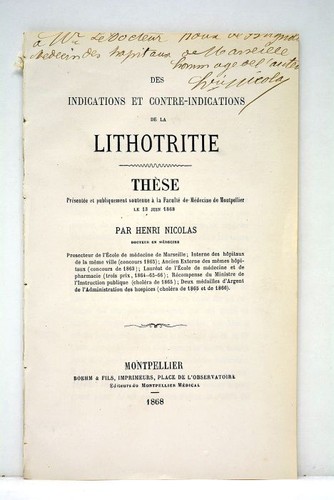Livre ancien these lithotritie - livre,