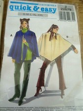 22679 PATRON NEUE MODE 2 CREATIONS  CAPE PONCHO     S AU XXL