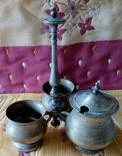 Ancien serviteur sel poivre  moutardier en métal argenté de Armand Frenais