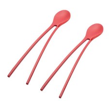 Koziol Twinny, Pince Cuillère, Baguettes, Cuisine Accessoire, Lot De 2, Fraise