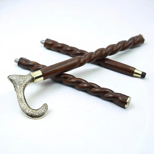 Canne bâton marche bois - canne, en