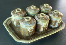 DENBAC: Ancien service à crème  6 pots et le plateau ! Complet !  signé !