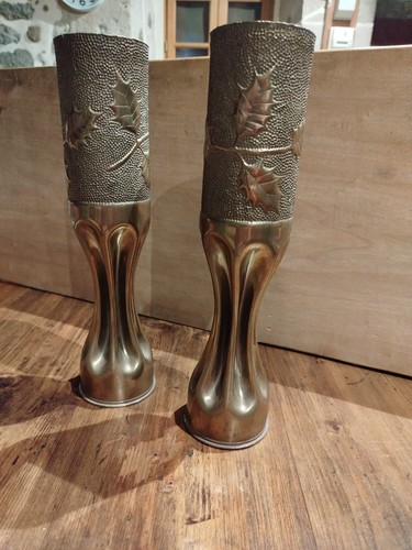 Paire vases douilles obus - , 75