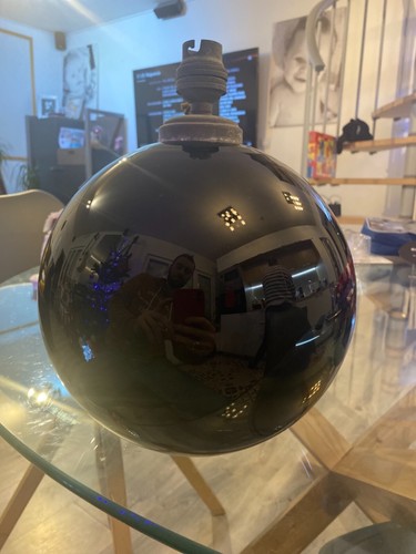 Lampe boule noir ancienne - lampe,