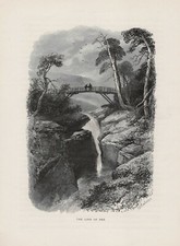 Linn De Dee Chutes D'Eau River Dee Écosse Gravure sur Bois Um 1880