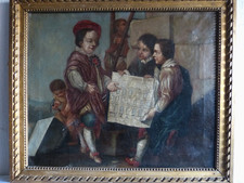 Tableau peinture ancienne école française 18 siècle d'après Carle VAN LOO Allé