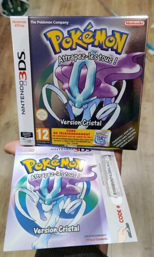 Boîte jeu pokemon cristal 3ds - jeu,