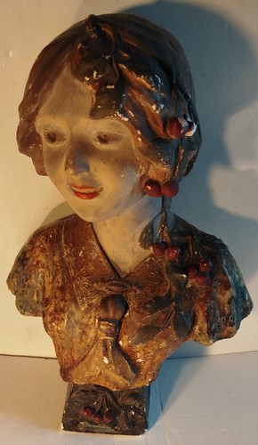 Sculpture polychrome buste - sculpture,