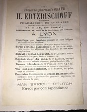 DEUX PUBLICITÉS POUR LYON (PHARMACIE, LITS ET MEUBLES).VERS 1900.