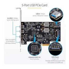 Carte PCIe 4x USB-C et 1x 1x USB-A interne / Startech PS4C3IA3-USB-C-CARD