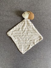 Doudou hérisson blanc, rayures marrons, plat, Obaïbi