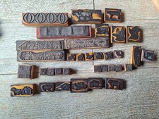 lot 34 anciens tampons scolaire bois pour frise animaux loisir tampon chien chat