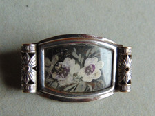 Broche Art Nouveau peinte