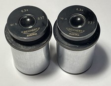 2 Oculaires de microscope Reichert Autriche 6,3X  Lentille Microscope WS 837