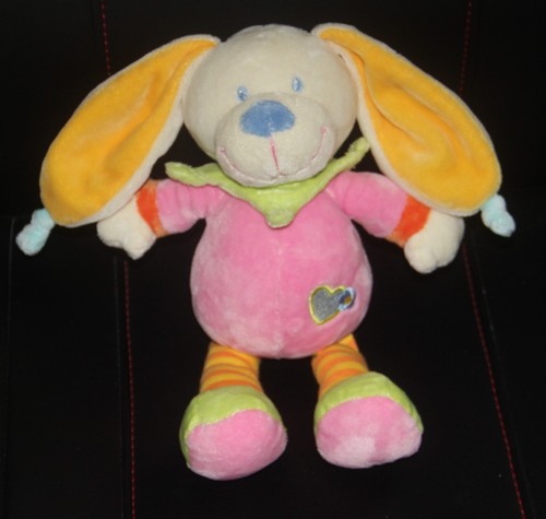 Doudou lapin rose - lapin, jaune