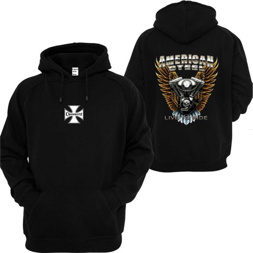 Sweat capuche noir motard - sweat,