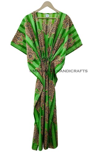 Robe maxi caftan gitane vert