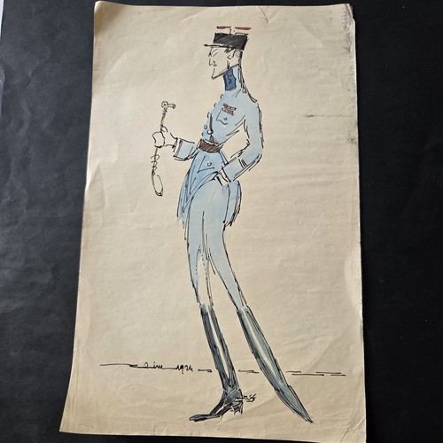 Dessin soldat original signé - original,