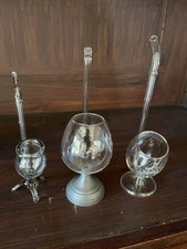 Pipe à Cognac en Verre  Digestif - Alcool - Ballon - Liqueur Déco Bar Pied Métal