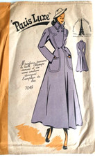 👉7049 Ancien PATRON PARIS LUXE VINTAGE FRENCH MANTEAU T44