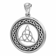 US Jewels Rond 925 Argent Sterling Irlandais Celtique Trinité Et Noeud D'Amour