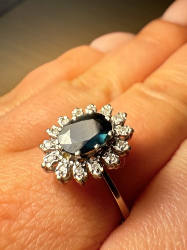 Bague avec pierre vert bleu - vert,
