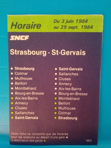 Horaires strasbourg gervais - strasbourg,