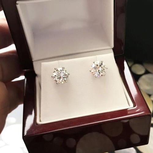Boucle oreille clous diamant - d'oreille,