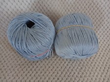 Lot de 2 Pelotes de Coton plat (Bleu Clair) 65g chacune