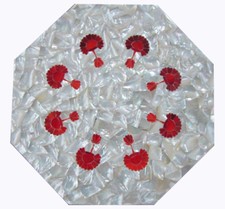 12 " Marbre Table Top Nacre Demi Précieux Pierres Incrustation Maison Décorative