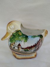 Ancien Canard Vase porcelaine Souvenir De Echallens Le Château 