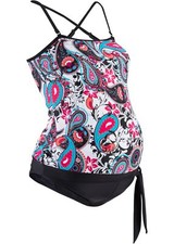 Tankini de maternité look oversize taille 36 noir blanc rouge maillot de bain neuf
