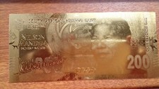 Billet plaqué or 24 carats  Nelson Mandela